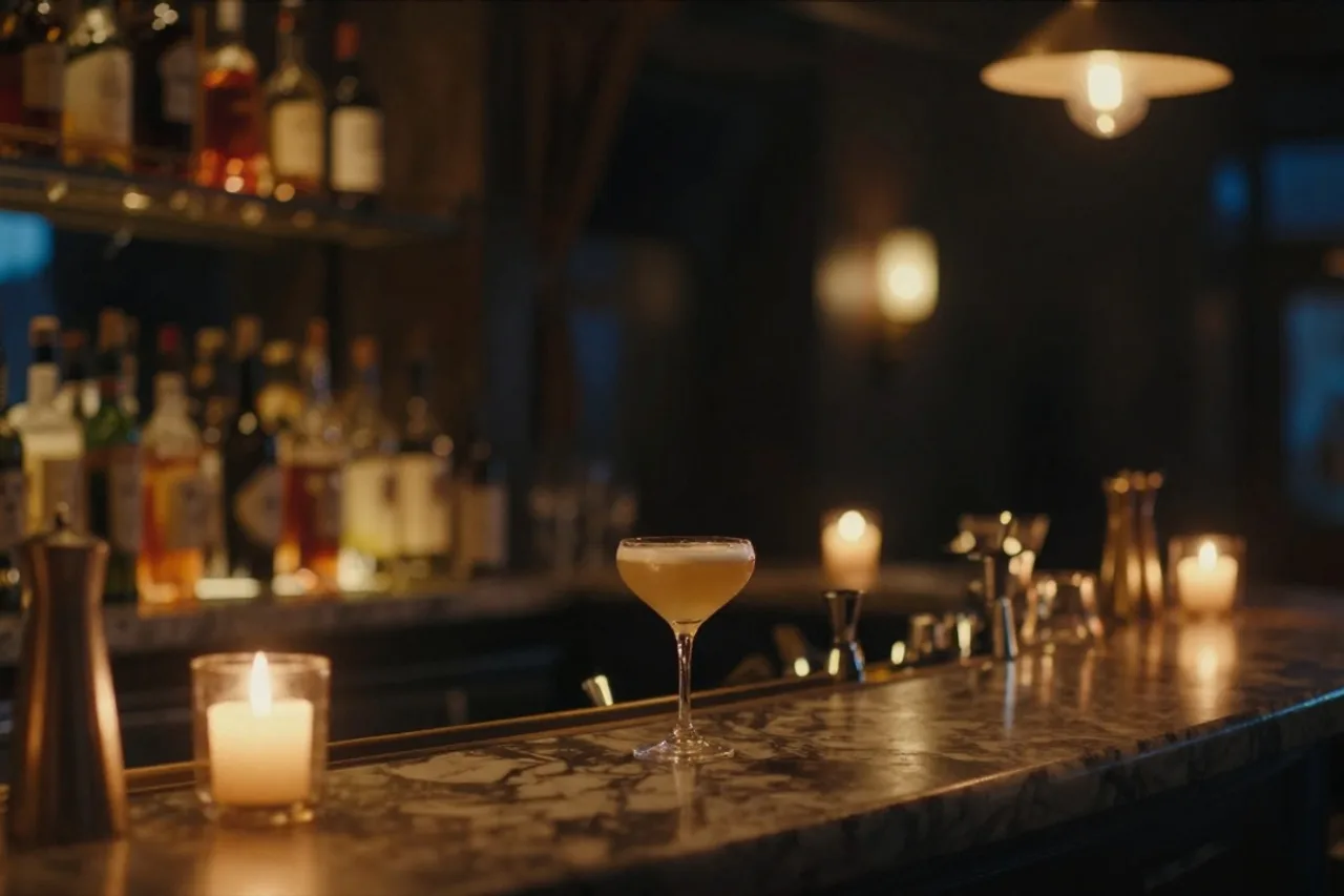 Intérieur feutré du bar NOCTUA à Nantes, éclairé à la bougie